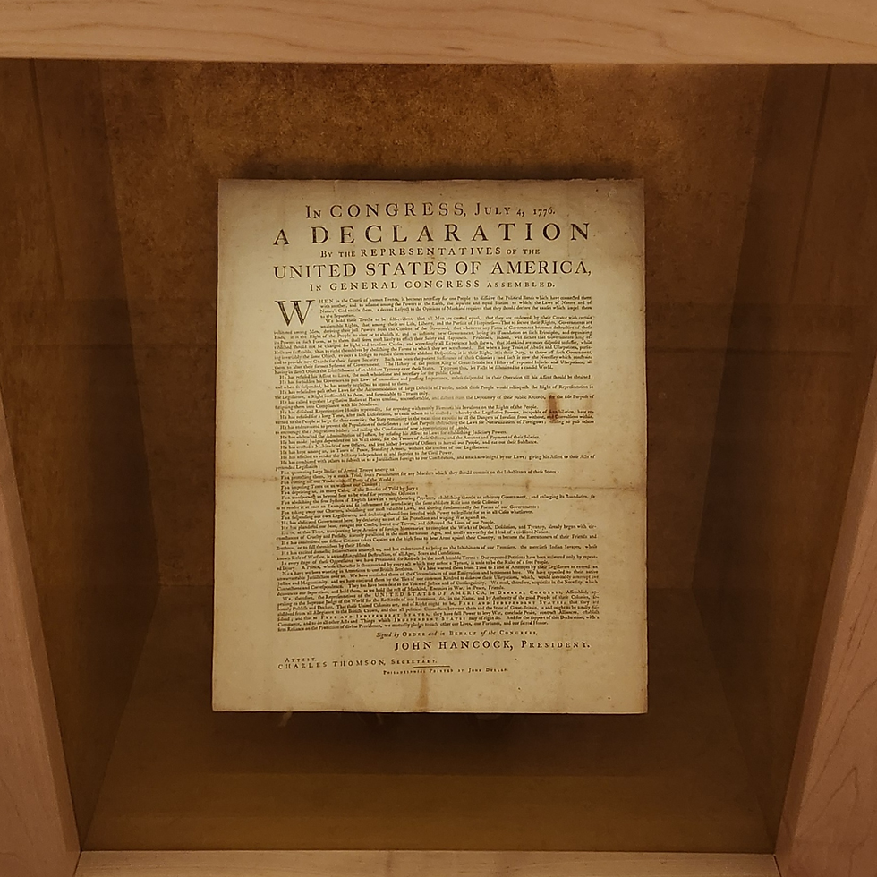 Library's copy of the Declaration of Independence